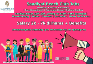Saadiyat Beach Club Career New Job Vacancies in Abu Dhabi